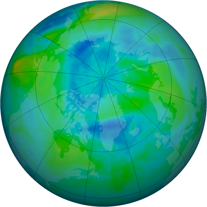Arctic ozone map for 20 September 1997